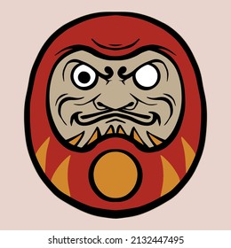 Daruma doll artwork illustration vector japanese 