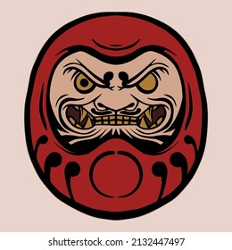 Daruma, ilustración de arte de muñecas vector japonés 