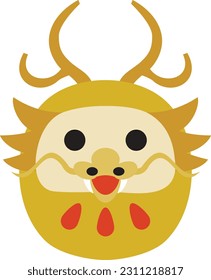 Daruma doll of the dragon of the Year of the Dragon. Vector illustration, eps.