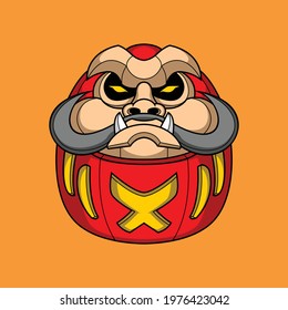 Daruma doll face illustration for commercial use