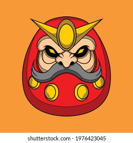 Daruma doll face illustration for commercial use