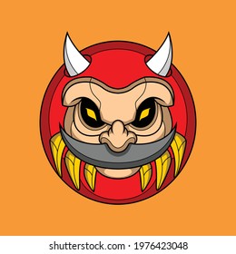 Daruma doll face illustration for commercial use