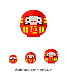 Daruma doll flat icon