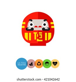 Daruma doll flat icon