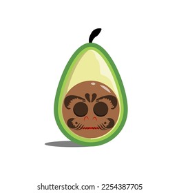 Daruma-Puppe-Symbol in Form eines Avocado