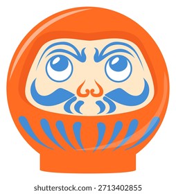 Icono de muñeca Daruma. Juguete de la cultura de la cabeza del monje