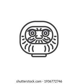 Daruma-Puppensymbol. lineares Stilzeichen für mobiles Konzept und Webdesign. Traditionelle japanische Puppe Umriss Vektorsymbol. Symbol, Logo-Abbildung. Vektorgrafik