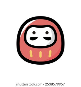 Icono de contorno de muñeca Daruma para Diseño gráfico, App y Sitios web