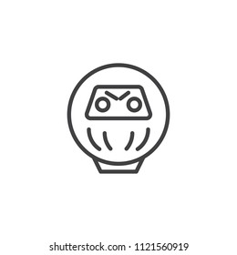 Daruma doll outline icon. linear style sign for mobile concept and web design. Japanese Dharma doll simple line vector icon. buddhist monk symbol, logo illustration. Pixel perfect vector graphics