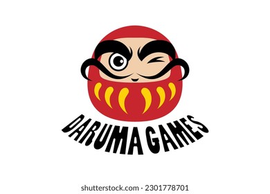 vector de diseño del logo de juegos de Daruma
