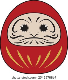 daruma illustration traditional toy japanese