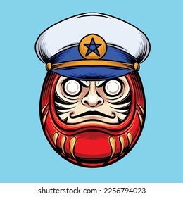 daruma japan character art vector