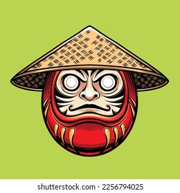 daruma japan character art vector