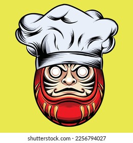 daruma japan character art vector