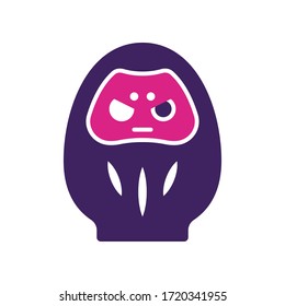 Daruma Japanese traditional doll vector icon