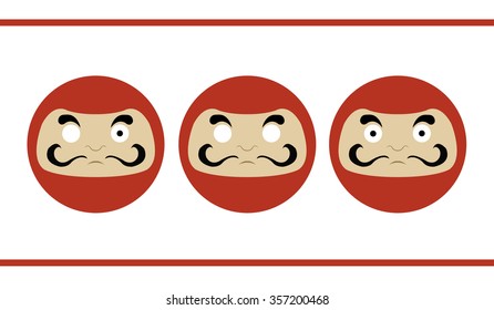 daruma. Japanese traditional doll. vector illustration