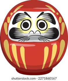 Daruma Japanese Wish Doll illustration