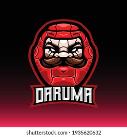 daruma mascot e sports logo vector graphic
