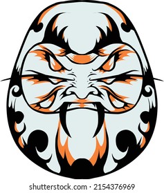 daruma myth from japanese artwork vector illustration