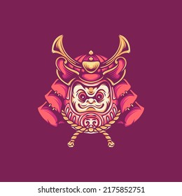 Daruma Samurai Illustration For Merchandise