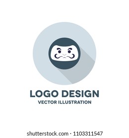 daruma vector icon. Japanese traditional doll