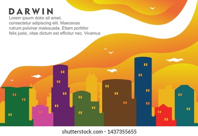 Darwin Australia City Building Cityscape Skyline Dynamic Background Illustration