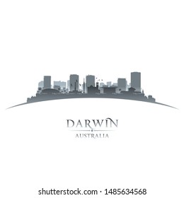 Darwin Australia city skyline silhouette. Vector illustration