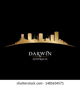 Darwin Australia city skyline silhouette. Vector illustratio