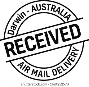 DARWIN, AUSTRALIA mail delivery stamp