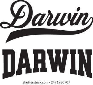 Darwin Australia Word Vector Illustration