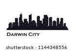 Darwin city skyline silhouette. Vector design illustrations 