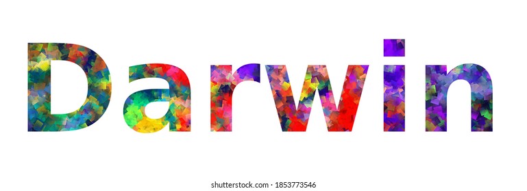 Darwin. Colorful typography text banner. Vector the word darwin design