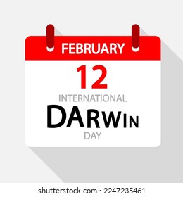 Darwin day international calendar, vector art illustration.