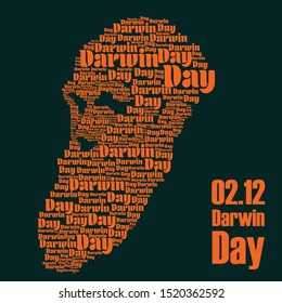 Darwin Day on 2 February with "Darwin Day" Typography Text