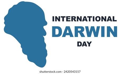 Darwin Day. Silhouette of the head. International Day of Science and Humanism. Poster, banner, and background