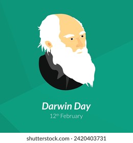 Darwin Day vector, illustration. 12 February.