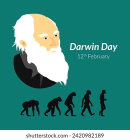 Darwin Day vector, illustration. 12 February. Darwin Theory concept design.