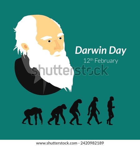 Darwin Day vector, illustration. 12 February. Darwin Theory concept design.
