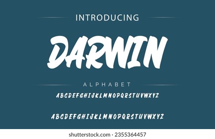 Darwin Handwritten Brush font for lettering quotes. Hand drawn brush style modern calligraphy.