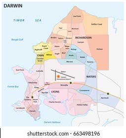 Darwin road,administrative and political map