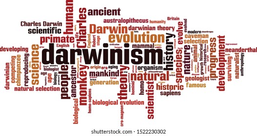 Darwinism word cloud concept. Collage made of words about darwinism. Vector illustration 