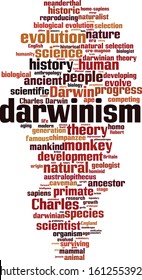 Darwinism word cloud concept. Collage made of words about darwinism. Vector illustration 