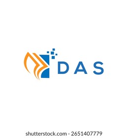 DAS design de logotipo de contabilidade de reparo de crédito em fundo branco. Iniciais criativas do DAS Crescimento gráfico letra logotipo conceito. Design do logotipo de finanças empresariais DAS.
