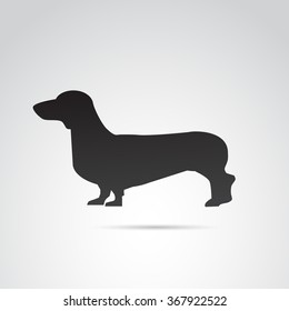 Daschund icon isolated on white background. Vector art.