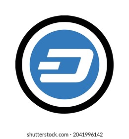 Dash bitcoin degital security icon (Black and blue version)