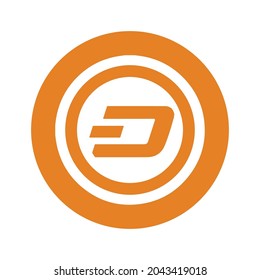 Dash bitcoin degital security icon ( Orange Icon )