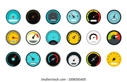 Dash board icon set. Flat set of dash board vector icons for web design isolated on white background