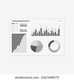 Dash Board Wireframe, Webpage prototype Vector Illustration.