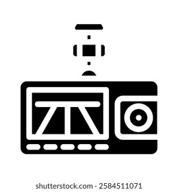 dash cam accessory glyph icon vector. dash cam accessory sign. isolated symbol illustration