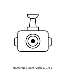 Dash cam icon isolated on white  background.